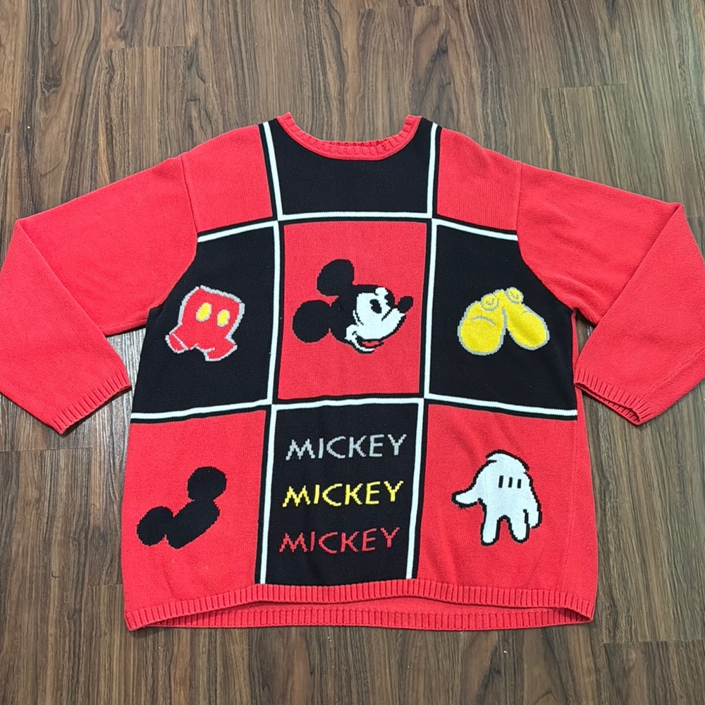 Mickey Mouse Vintage 3XL Sweater Red Disney Parks